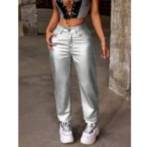SHEIN Silver Straight Leg Pants